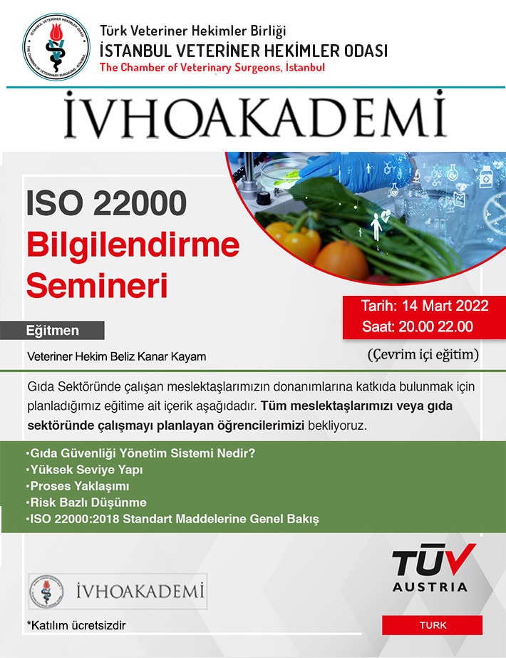 İVHOAKADEMİ - ISO 22000 BİLGİLENDİRME SEMİNERİ